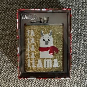 Funny Christmas Gifts Secret Hip Flask "Fa La La La Llama" NWT